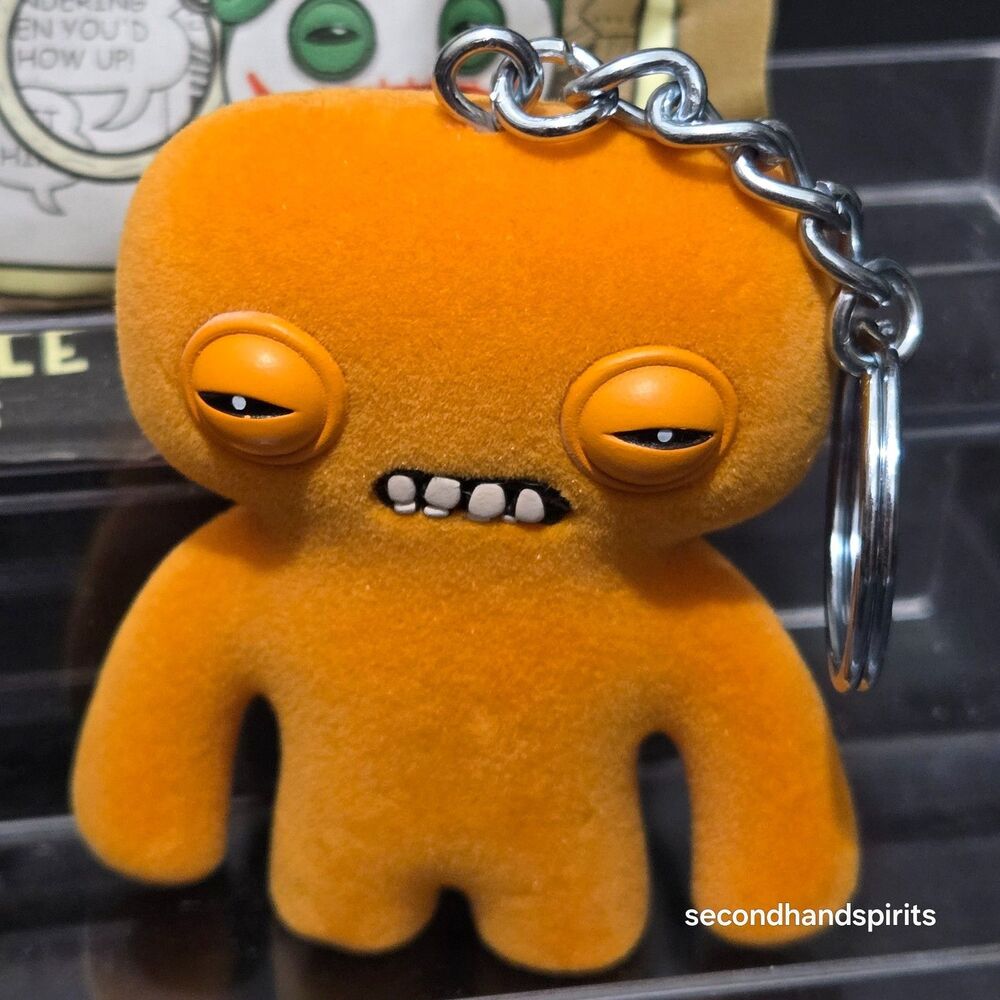 New Fuggler Series 4 Bag Clip Keychain  Orange Flocked SQUIDGE Key Charm
